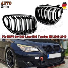 2PCS Auto Frontgrill Für BMW 5er E60 E61 M5 04-09 Glanz Kühlergrill Doppelsteg