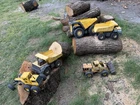 Tonka Pressed Steel Yellow & Black Construction Vehicles Lot Dump Trucks Loader