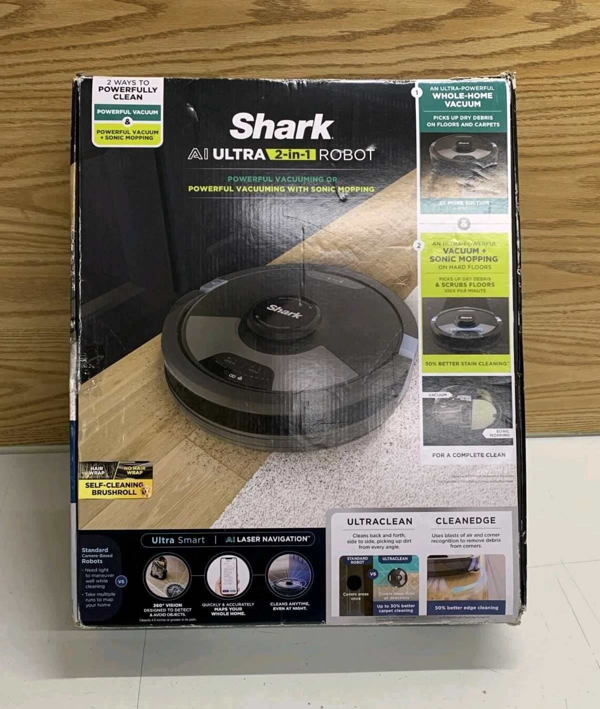 Shark AI Ultra 2-in-1 Robot Vacuum and Mop - Black (RV2610WD)