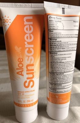 Forever Aloe Sunscreen SPF 30 Broad Spectrum Water Resistant 4 fl oz Tube |  eBay