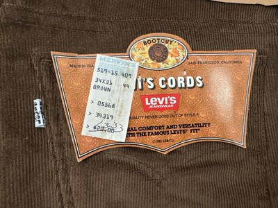 33x31 Levis 517 1529 Corduroy Pants 70s 80s USA Vtg Cords Dark