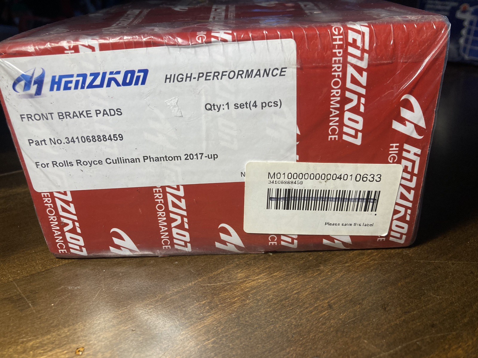 ROLLS ROYCE CULLINAN PHANTOM FRONT BRAKE PADS - HENZIKON 34106888459 NEW In Box