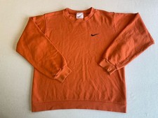 VTG 90s Nike Orange USA made crew neck sweatshirt white tag Faded 21x24 Boxy XL