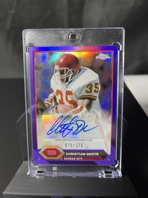 2023 Topps Composite Chrome Christian Okoye Auto Purple Refractor /175 #TCA-CO