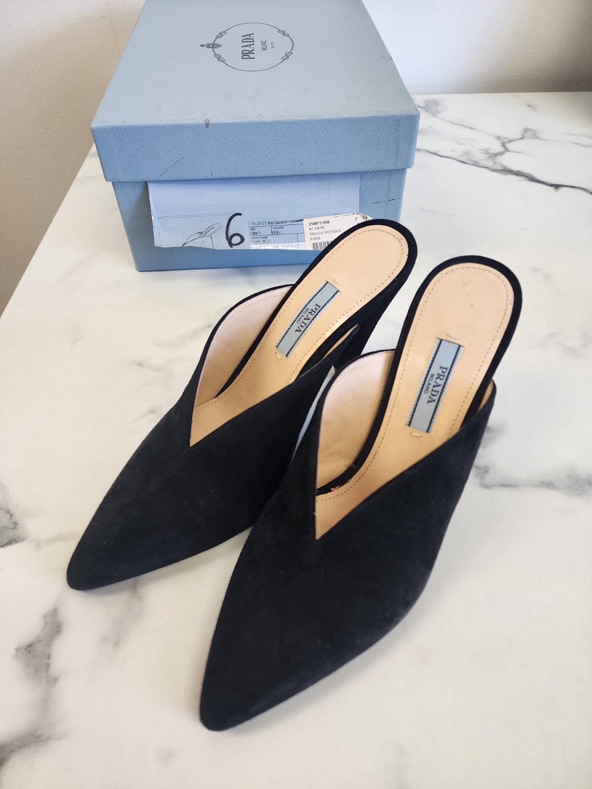 Prada Black Suede Shoes Women Size IT 36 Original $985 Luxury
