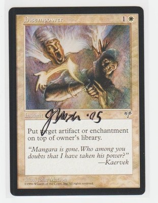 Magic the Gathering ~ Disempower ~ M/NM ~ Mirage ~ Signed by Artist #2