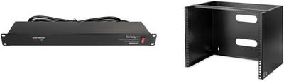 8U Wall-Mount Bracket & 1U 8-Outlet Rackmount PDU Power Strip Bundle