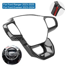 Carbon Fiber Style Steering Wheel Trim Cover For Ford Ranger Everest 2023-2025