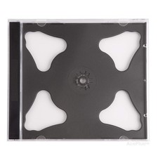 Double 2-Disc Black CD Jewel Cases in 10.4mm Standard Thickness Assembled 10