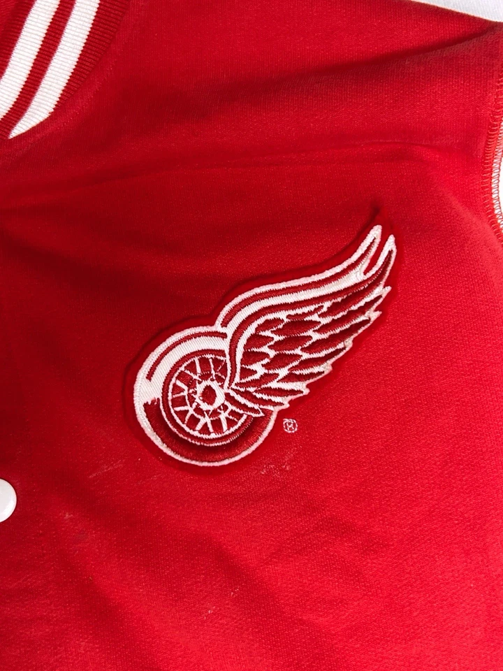Chaqueta De Colección Años 80 90 NHL Detroit Red Wings 47 Marca Grande Rojo Suéter Universitario Foto 4 de 4