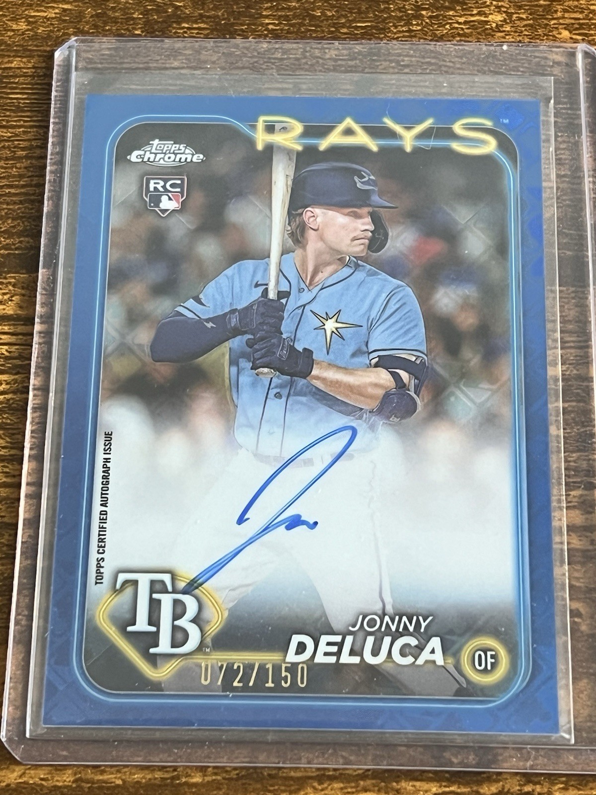 2024 Topps Chrome Logofractor Jonny Deluca Auto Blue /150 Rays 