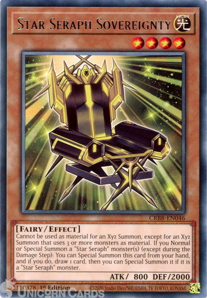 CRBR-EN046 Star Seraph Sovereignty : Rare 1st Edition YuGiOh Card
