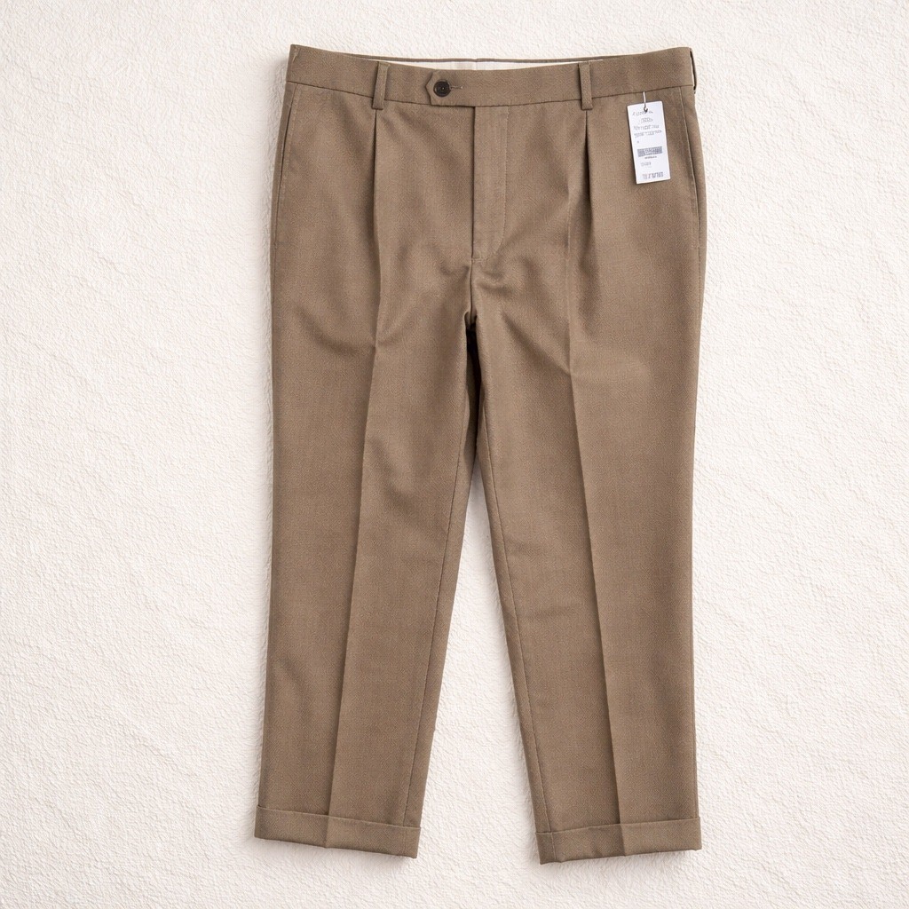 Brooks Brothers Madison Fit Dress Pants Mens 38x32 Tan Wool Pleated Cuffed New