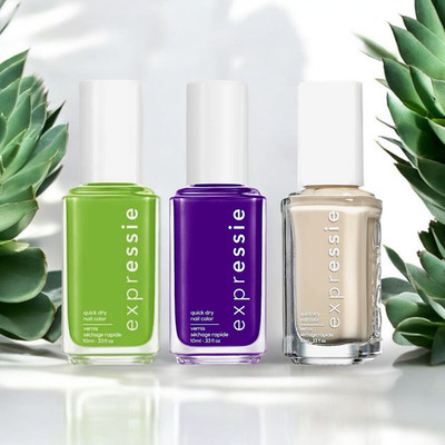 Essie Nail Expressie Quick Dry Nagellack Trio Set Grün Lila & Nude Farbton