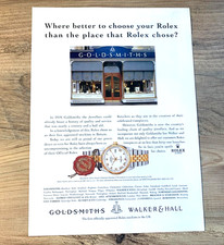 ROLEX GOLDSMITHS 1919- FRAMEABLE COLLECTIBLE ORIGINAL CLASSIC WATCH ADVERT