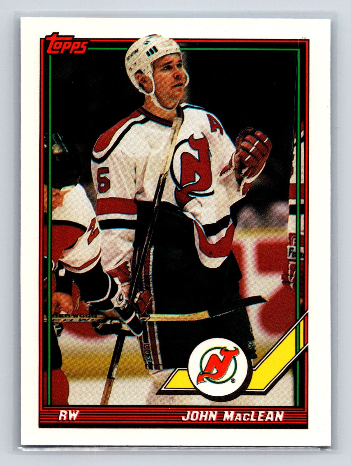 1991-92 Topps - John MacLean #239 New Jersey Devils Hockey Card
