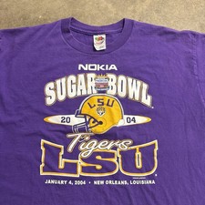 Vintage LSU Tigers Shirt Mens XL Purple 90s Nokia Football College Louisiana USA