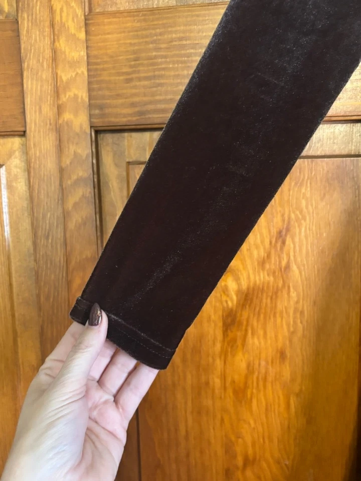 Emily West Girls Holiday Dress Velvet Plaid Red Brown Size 10 - Image 3 of 4