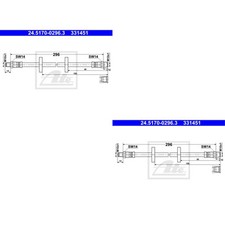 2x ATE Bremsschlauch Vorderachse für VW Polo 86C 80 1.0 Cat 86 0.9 1.1 Audi