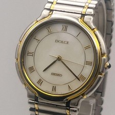 SEIKO DOLCE Vintage Dress Watch White Mother of Pearl Dial Japan
