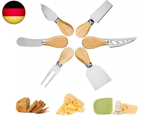 6-Teiliges KäSemesser-Set, KäSemesser-Set Aus Edelstahl, Mit Holzgriff FüR De-image