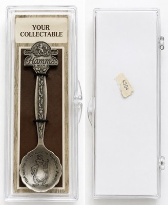 Vintage Hamm s Beer Souvenir Spoon Hamm s Bear Original Display Case RARE NEW