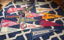 15x Vintage Pennants Flag State Felt 40s-80s Football YMCA Indoor Soccer RARE