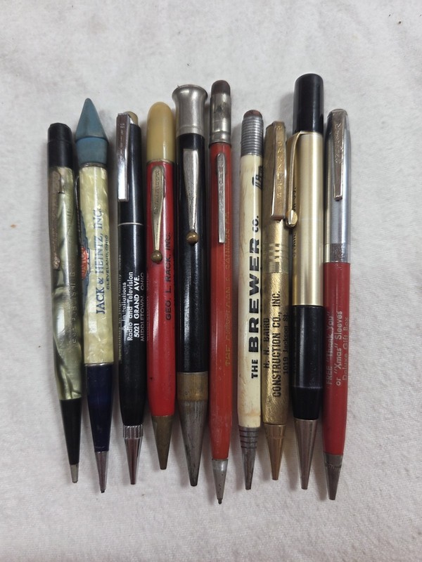 (10) Vintage Advertising Mechanical Pencils. Used As-Is 
