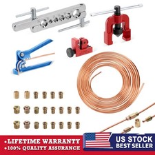 25Ft 3/16 Copper-Coated Brake Line Kit Include 16 Fittings,2 Unions and 4 Nuts 
