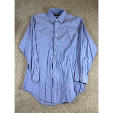 Vintage 90s Ralph Lauren Yarmouth Pinpoint Oxford Dress Shirt Mens 16-33 Casual