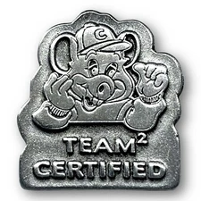 🌟RARE 1990 Chuck E Cheese Team 2 Certified Exclusive Employee Pin🌟