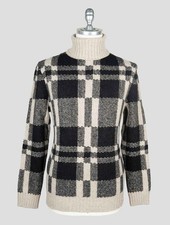 NEW ISAIA BEIGE BLACK CASHMERE SILK SWEATER TURTLENECK EU 50 - US 40 - M I243