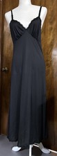 VTG Shadowline Black Long Elegant Slip Nightgown w/ Adjustable Straps SZ S NICE