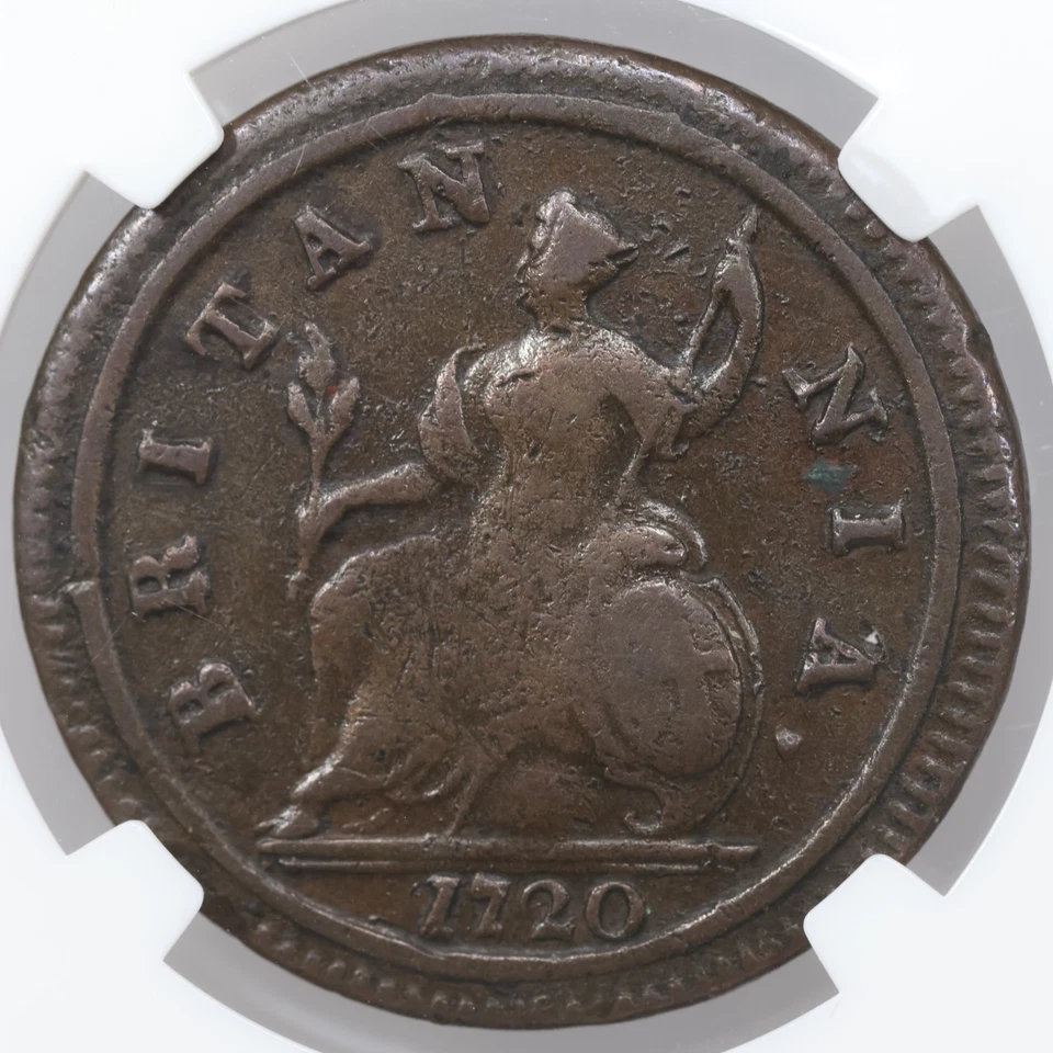 1720 Great Britain King George I 1/2 Penny NGC VF20BN - Image 2 of 4