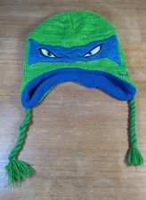 Leonardo Teenage Mutant Ninja Turtle Beanie Winter Hat With Tassels