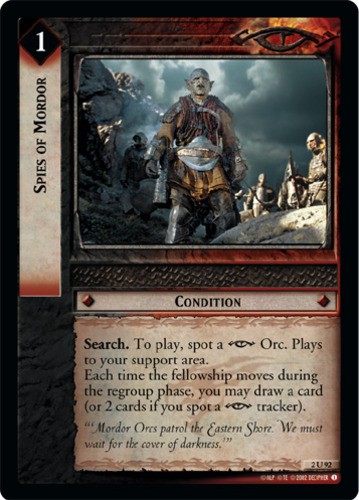 Spies of Mordor - Foil Lightly Played LOTR: Mines of Moria (Foil)