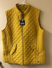 Joules Womens Yellow Quilted Zip Sleeveless Vest Gilet Size 16 Z MINX