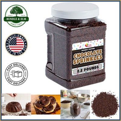 Chocolate Sprinkles 2.2 Pounds for Ice Cream, Cookies, and Cake Decorating
