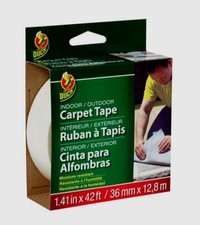 Duck White CARPET TAPE In/Outdoor Install  Repair 1.41" W x 42 ft. L 286373