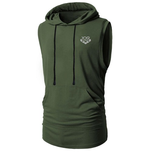 Men's Sleeveless Hoodie Muscle Sweatshirt Cool Hoody Tops GYM Sport Hoodies - Picture 6 of 6
