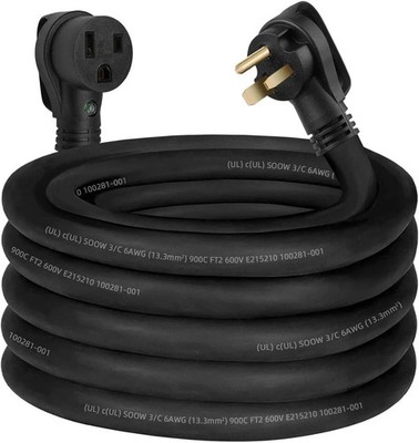 Welder Extension Cord 6 AWG 6/3 SOOW Cord,50 Amp Welding Power Extension 250V NE