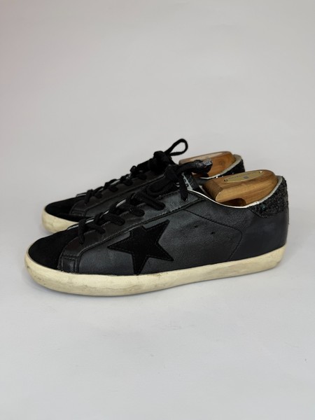 Golden Goose Super Star Piel Negra y Suede Cordones Talla 40 EU