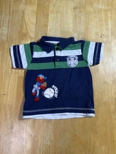 Vintage Sesame Street Elmo Baseball Polo Short Kids Size 24 Months