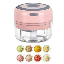 New Electric Mini Garlic Mincer, 100ML USB Charger, Portable Food Processor Pink