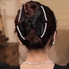 Hair Accessories Pearl Edge Big Bowknot Hair Clip Ponytail Hairpin Grab Clip Ñ
