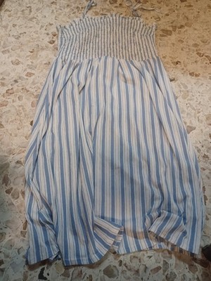 Divided Women's Summer Dress XL Blue & White