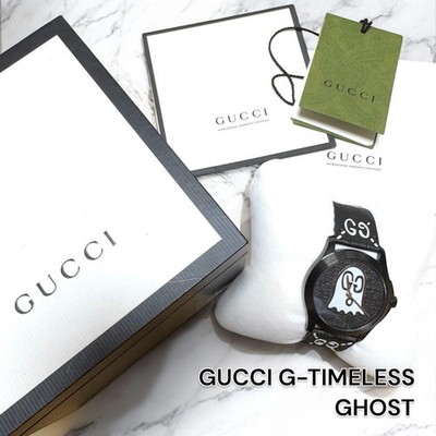 Gucci G-Timeless Ghost Uhr Unisex Schwarz 38mm Quarz Accessoires Aus Japan