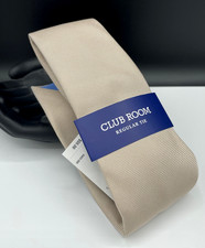 Club Room Regular Tie Men's 100 Polyester Tie  Taupe  Fairway Solid