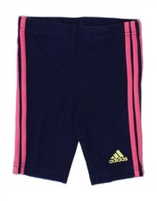 ADIDAS Baby Girls Leggings 9-12 Months Navy Blue Cotton AS04