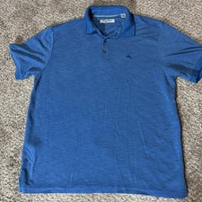 Tommy Bahama IslandZone Polo Shirt Mens Large Blue Golf Performance Stretch